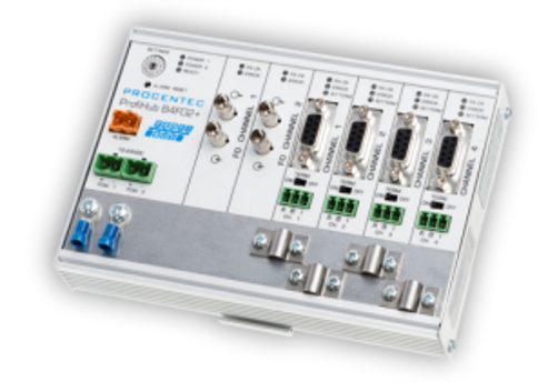 Repetidor com 4 canais para redes PROFIBUS DP com Fibra Óptica Multimodo Mod. B4FOR+SMB4FOR-SM